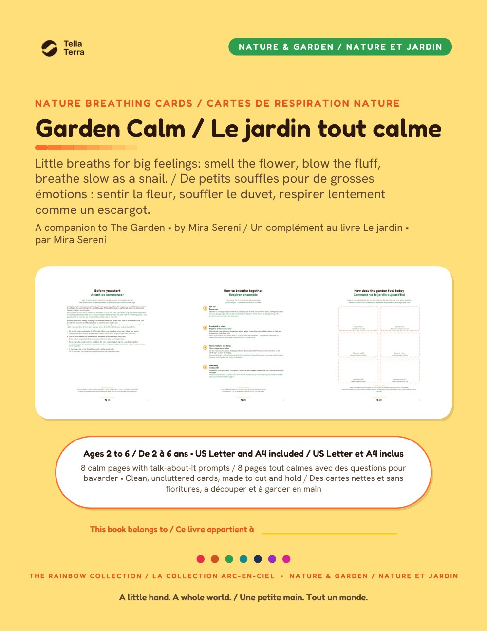 Couverture de Le jardin tout calme, édition bilingue anglais et français
