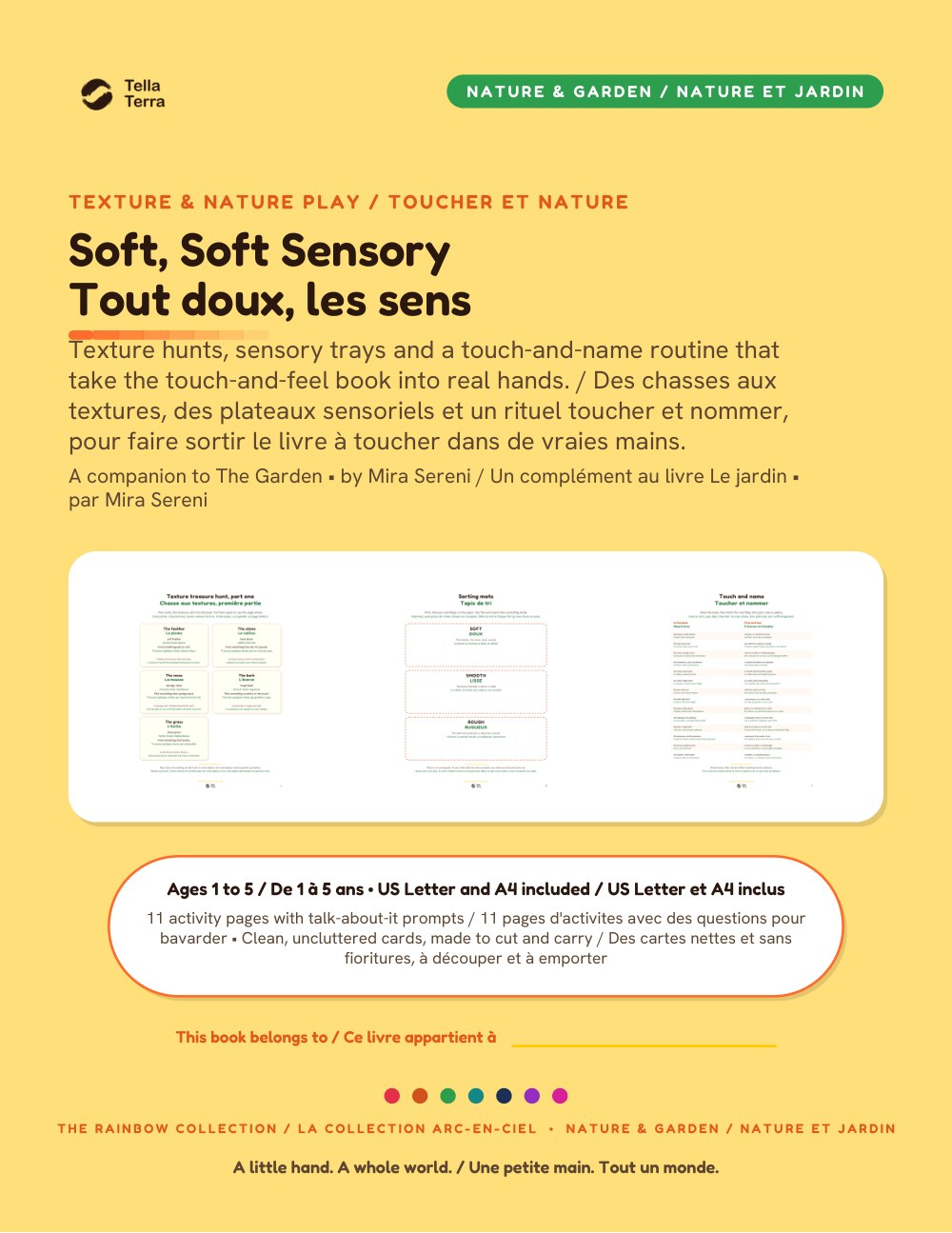 Couverture de Tout doux, les sens, édition bilingue anglais et français